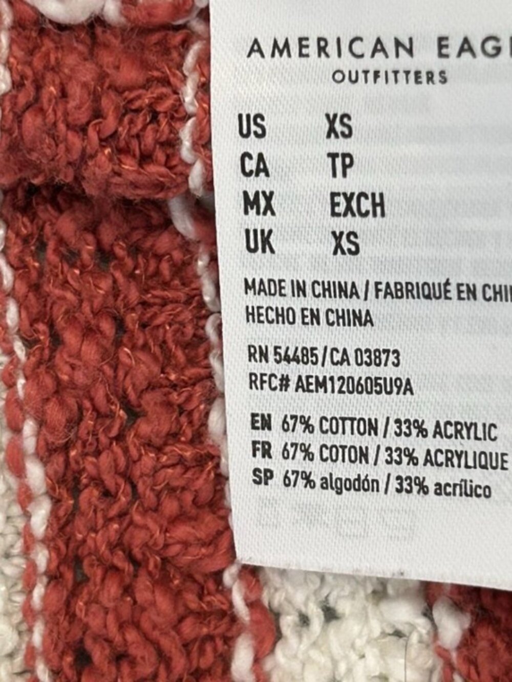 American Eagle Crochet American Flag Crop Halter Top Women’s XS Boho Festival - Picture 15 of 15